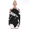 Corsica Flag Velvet Long Sleeve Shoulder Cutout Dress View2