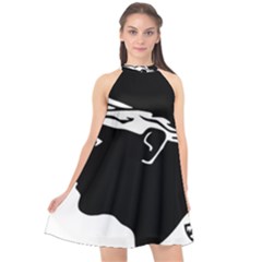 Corsica Flag Halter Neckline Chiffon Dress  by tony4urban