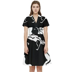 Corsica Flag Short Sleeve Waist Detail Dress