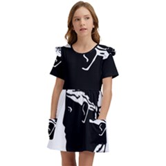 Corsica Flag Kids  Frilly Sleeves Pocket Dress by tony4urban