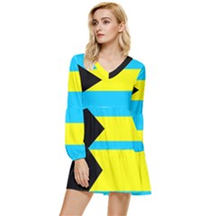 Bahamas Tiered Long Sleeve Mini Dress