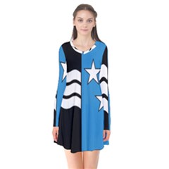 Aargau Long Sleeve V-neck Flare Dress by tony4urban