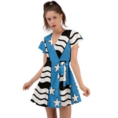 Aargau Flutter Sleeve Wrap Dress by tony4urban