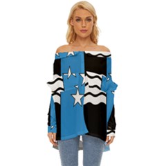 Aargau Off Shoulder Chiffon Pocket Shirt by tony4urban