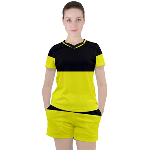 Kashubian Flag Women s Tee And Shorts Set by tony4urban