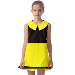 Kashubian Flag Kids  Pilgrim Collar Ruffle Hem Dress