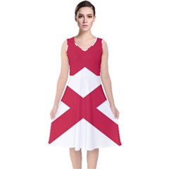 Anglo Irish Flag V-neck Midi Sleeveless Dress  by tony4urban