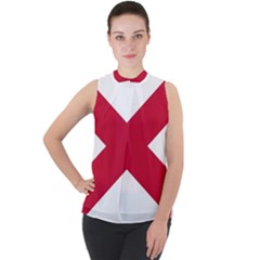 Anglo Irish Flag Mock Neck Chiffon Sleeveless Top by tony4urban