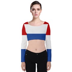 Netherlands Velvet Long Sleeve Crop Top by tony4urban