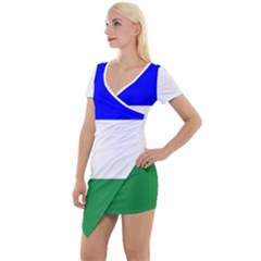 Ladinia Flag Short Sleeve Asymmetric Mini Dress by tony4urban