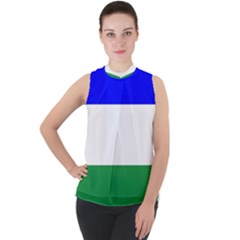 Ladinia Flag Mock Neck Chiffon Sleeveless Top by tony4urban