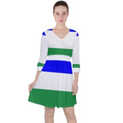 Ladinia Flag Quarter Sleeve Ruffle Waist Dress by tony4urban