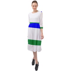 Ladinia Flag Ruffle End Midi Chiffon Dress by tony4urban