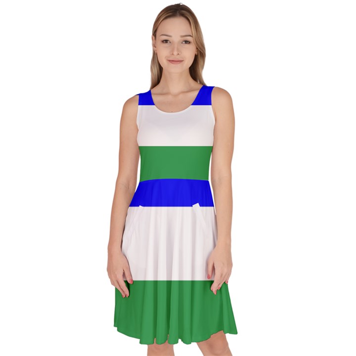 Ladinia Flag Knee Length Skater Dress With Pockets