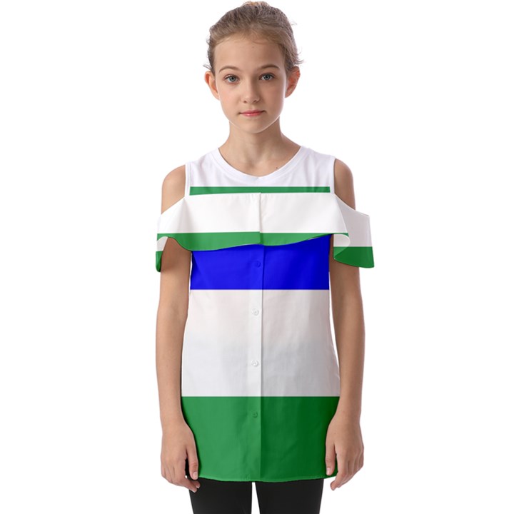 Ladinia Flag Fold Over Open Sleeve Top