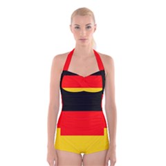 Germany Boyleg Halter Swimsuit  by tony4urban