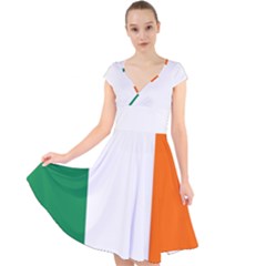 Ireland Cap Sleeve Front Wrap Midi Dress by tony4urban