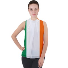 Ireland Mock Neck Chiffon Sleeveless Top by tony4urban