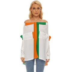 Ireland Off Shoulder Chiffon Pocket Shirt by tony4urban