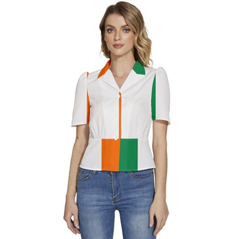 Ireland Puffed Short Sleeve Button Up Jacket by tony4urban