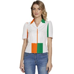 Ireland Puffed Short Sleeve Button Up Jacket