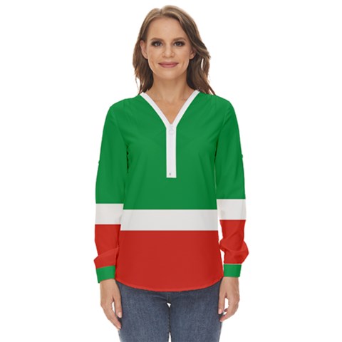 Chechen Republic Zip Up Long Sleeve Blouse by tony4urban