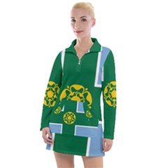 Derbyshire Flag Women s Long Sleeve Casual Dress by tony4urban