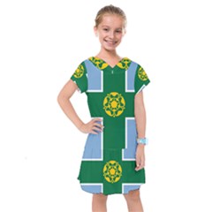 Derbyshire Flag Kids  Drop Waist Dress by tony4urban