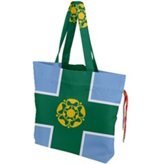 Derbyshire Flag Drawstring Tote Bag by tony4urban