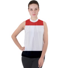 Kujawsko-pomorskie Flag Mock Neck Chiffon Sleeveless Top by tony4urban