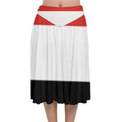 Kujawsko-pomorskie Flag Velvet Flared Midi Skirt by tony4urban