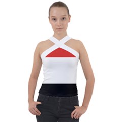 Kujawsko-pomorskie Flag Cross Neck Velour Top by tony4urban