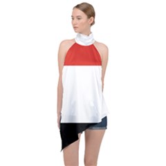 Kujawsko-pomorskie Flag Halter Asymmetric Satin Top by tony4urban