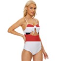 Kujawsko-pomorskie Flag Knot Front One-Piece Swimsuit View3