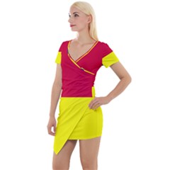 Kosicky Flag Short Sleeve Asymmetric Mini Dress by tony4urban