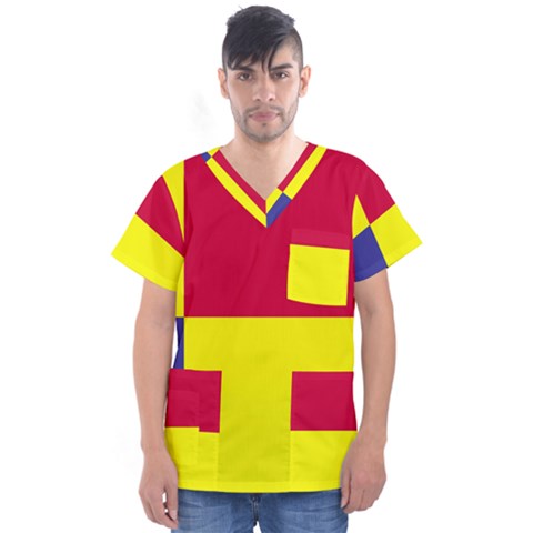 Kosicky Flag Men s V-neck Scrub Top by tony4urban