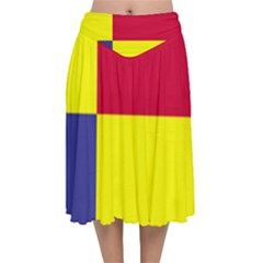 Kosicky Flag Velvet Flared Midi Skirt by tony4urban