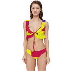 Kosicky Flag Low Cut Ruffle Edge Bikini Set