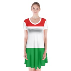 Hungary Short Sleeve V-neck Flare Dress by tony4urban