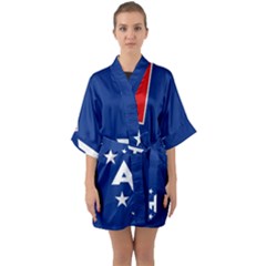 French Southern Territories Half Sleeve Satin Kimono  by tony4urban