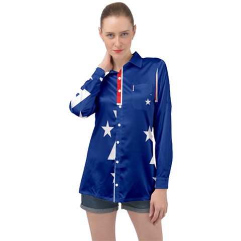 French Southern Territories Long Sleeve Satin Shirt by tony4urban