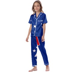 French Southern Territories Kids  Satin Short Sleeve Pajamas Set by tony4urban