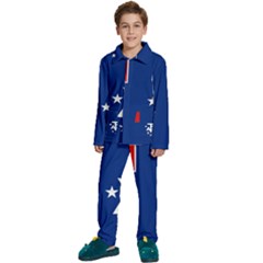 French Southern Territories Kids  Long Sleeve Velvet Pajamas Set