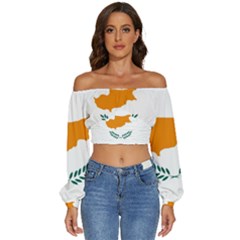 Cyprus Long Sleeve Crinkled Weave Crop Top