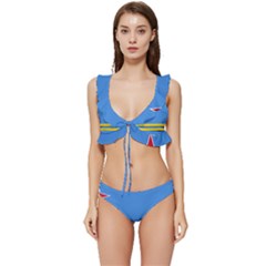 Aruba Low Cut Ruffle Edge Bikini Set