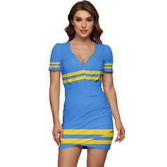 Aruba Low Cut Cap Sleeve Mini Dress