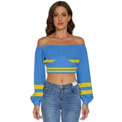 Aruba Long Sleeve Crinkled Weave Crop Top