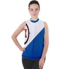 Bonaire Mock Neck Chiffon Sleeveless Top by tony4urban