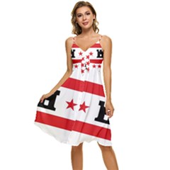 Drenthe Flag Sleeveless Tie Front Chiffon Dress