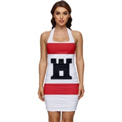 Drenthe Flag Sleeveless Wide Square Neckline Ruched Bodycon Dress